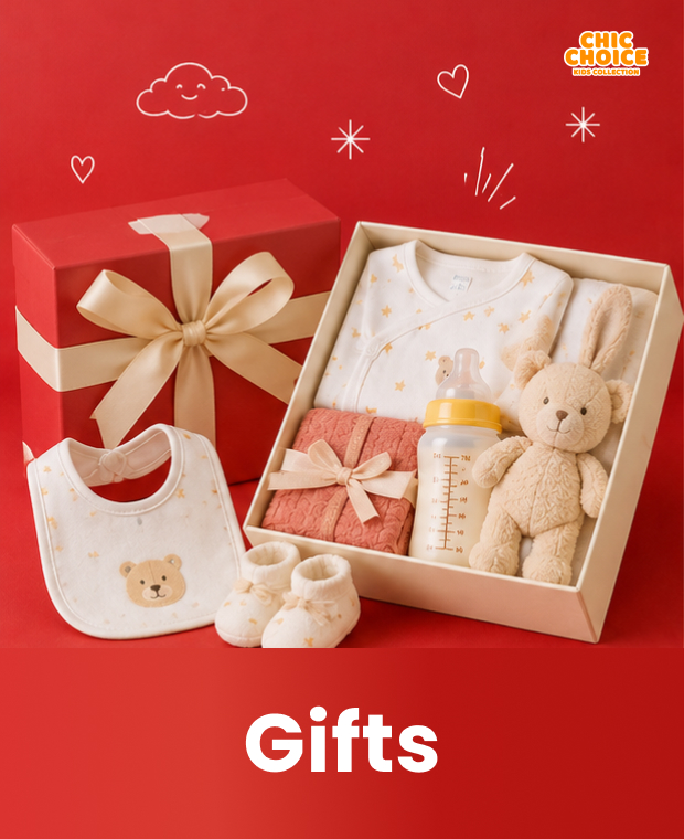 Beautiful newborn baby gift sets with clothing, blankets, accessories and essentials at Chic Choice Pakistan